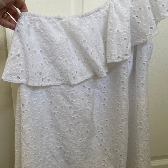 Lane Bryant white eyelet off shoulder top NWT 14/16 - Picture 3 of 9